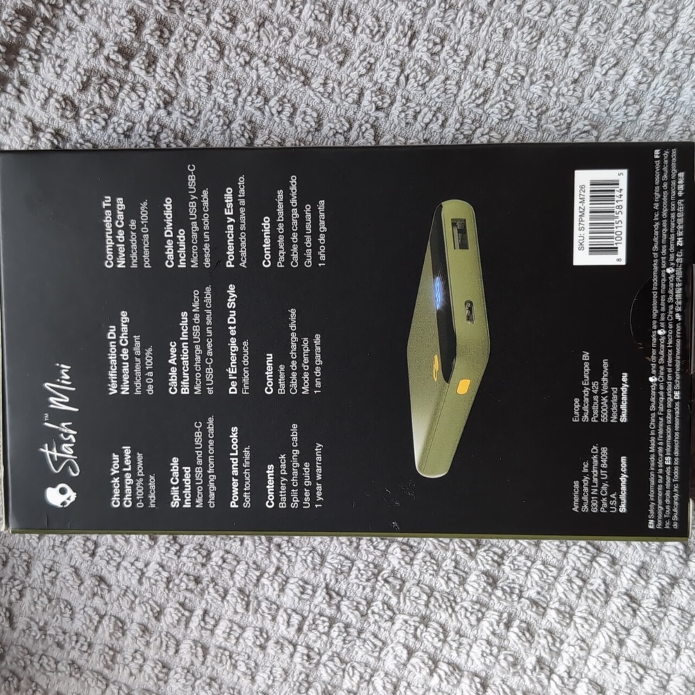 Skullcandy Stash Mini Portable Battery Pack 5000mAh - Picture 3 of 3